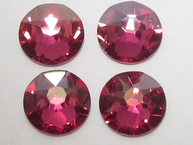 18 pcs. 30ss FUCHSIA CHAMPANGE FLATBACK European Rhinestones